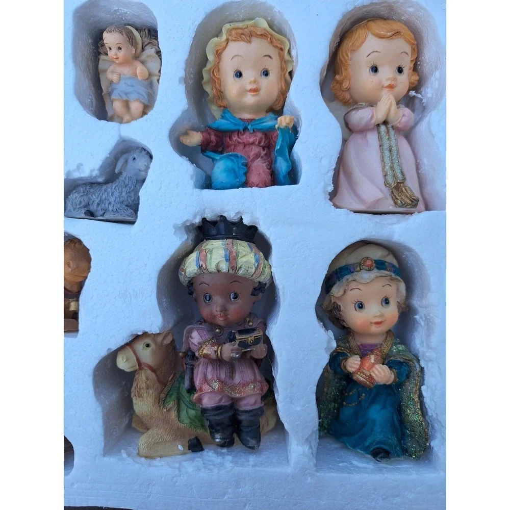 Holiday Time Christmas 11 Piece Children Nativity Set Hand-Painted Figurines
